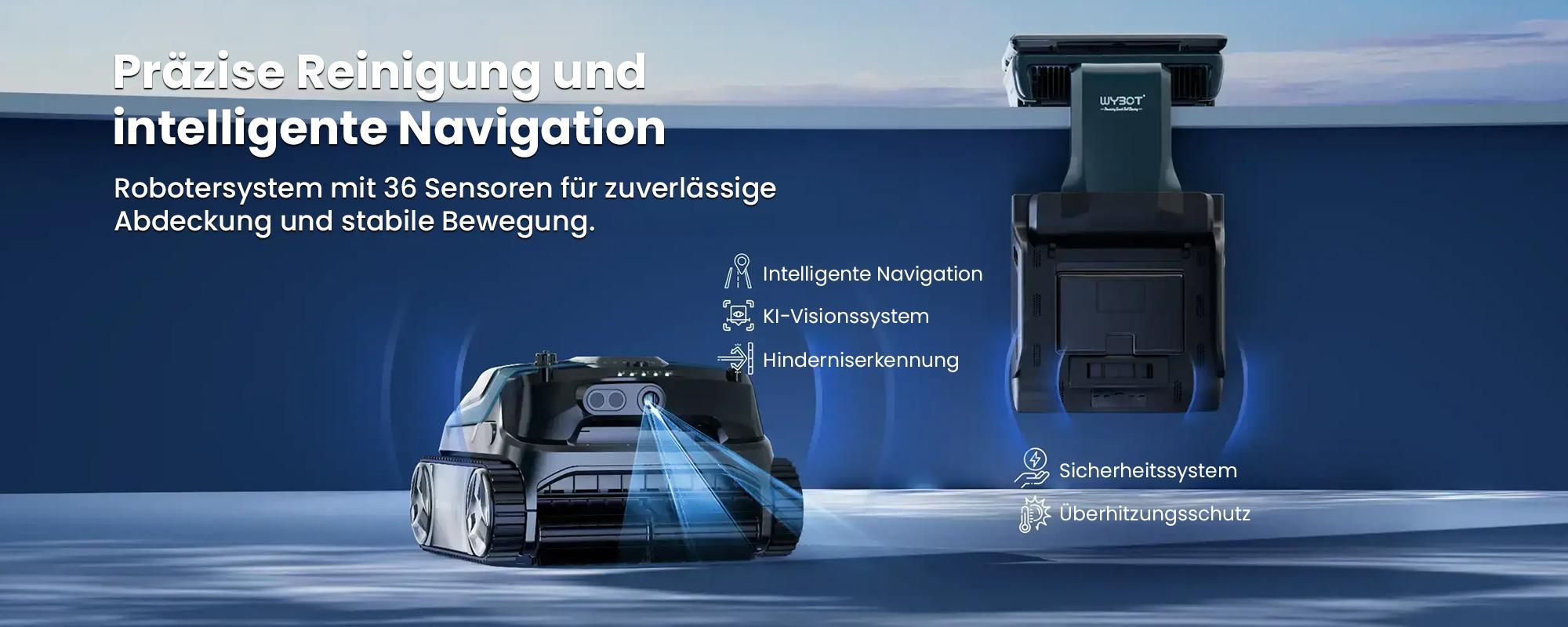 WYBOT S3 Poolroboter: 3D-Kartierung, KI-Vision, Solar/DC, 10L Self-Emptying, App-Steuerung