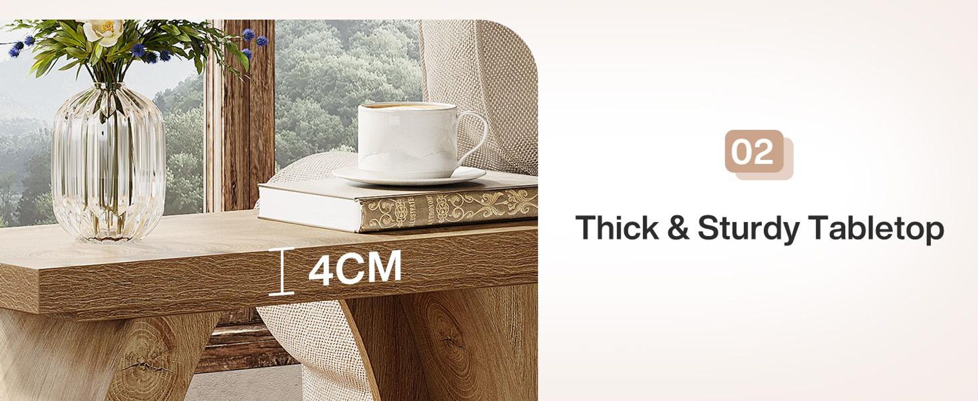 Tribesigns Beistelltisch, 3 Ablagen mit Stauraum, Gebogener Sofatisch Holz, Landhausstil Kleiner Beistelltisch für Wohnzimmer, Schlafzimmer, Natur