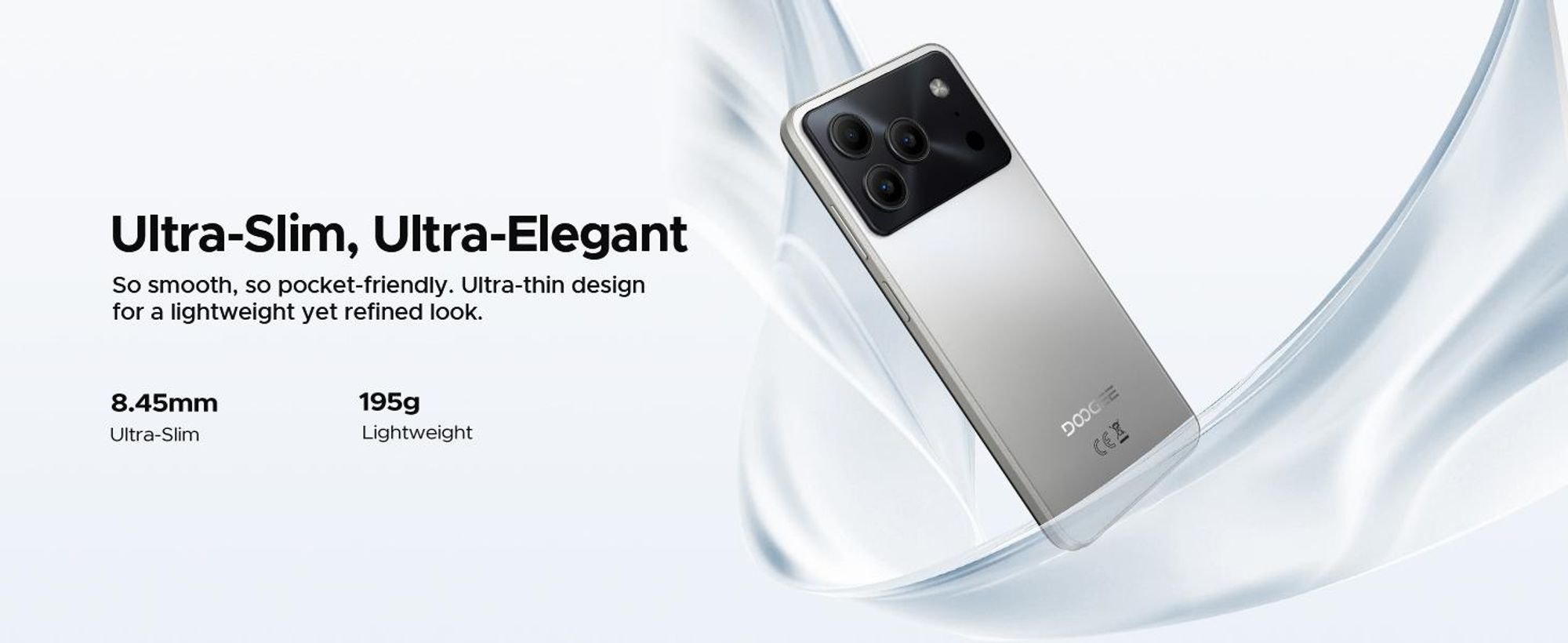 DOOGEE Note56 Pro – chytrý telefon, Android 16, 6,56" displej s obnovovací frekvencí 90 Hz, baterie 6150 mAh, 32 GB RAM + 128 GB interní paměti, 4G, podpora dvou SIM karet, 13MP fotoaparát, NFC, čtečka otisků prstů, rozpoznávání obličeje