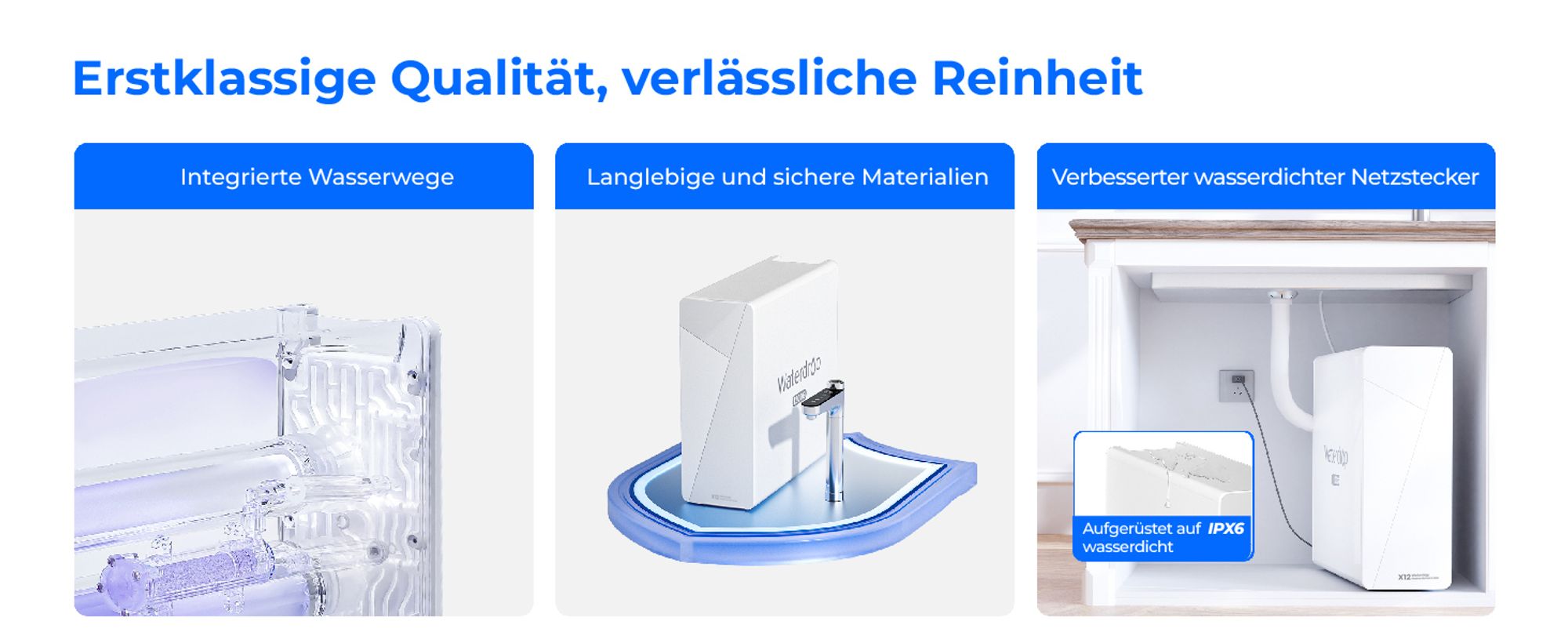 Waterdrop X12 Alkalisches Mineral pH+ Umkehrosmoseanlage, NSF/ANSI 58&372 , 1200 GPD Schneller Durchfluss, 11-stufige Filtration Tanklos