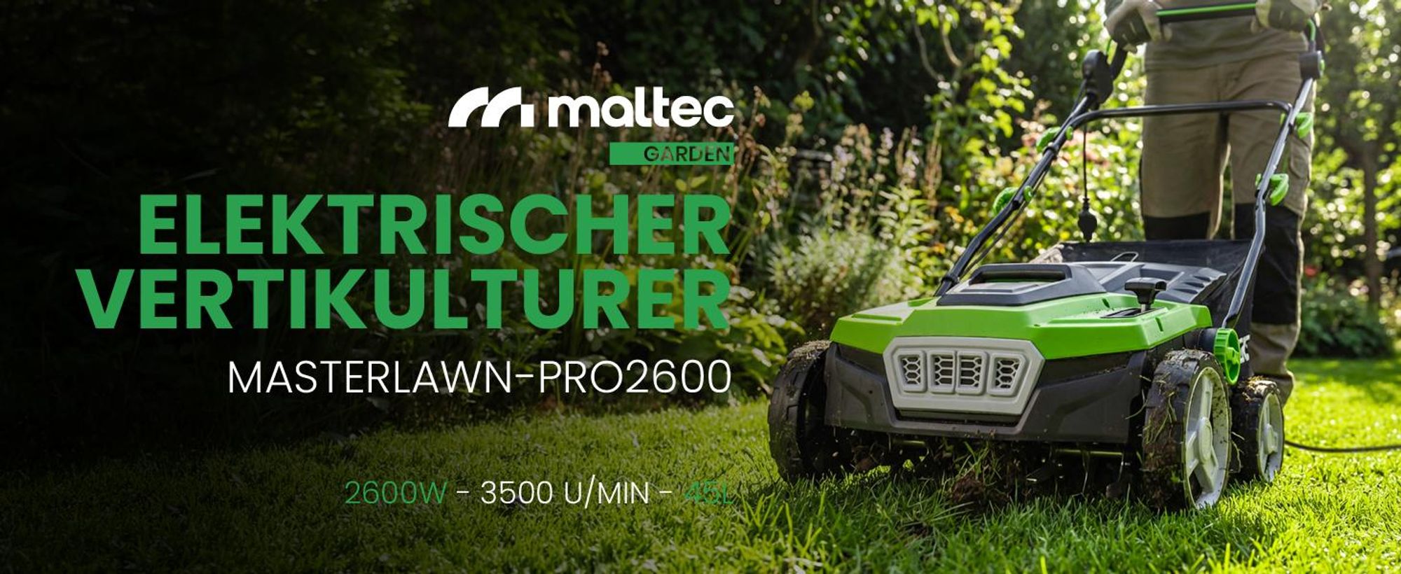 Grune Vertikutierer Rasenlüfter Elektro mit Arbeitsbreite 38cm Moosentferner