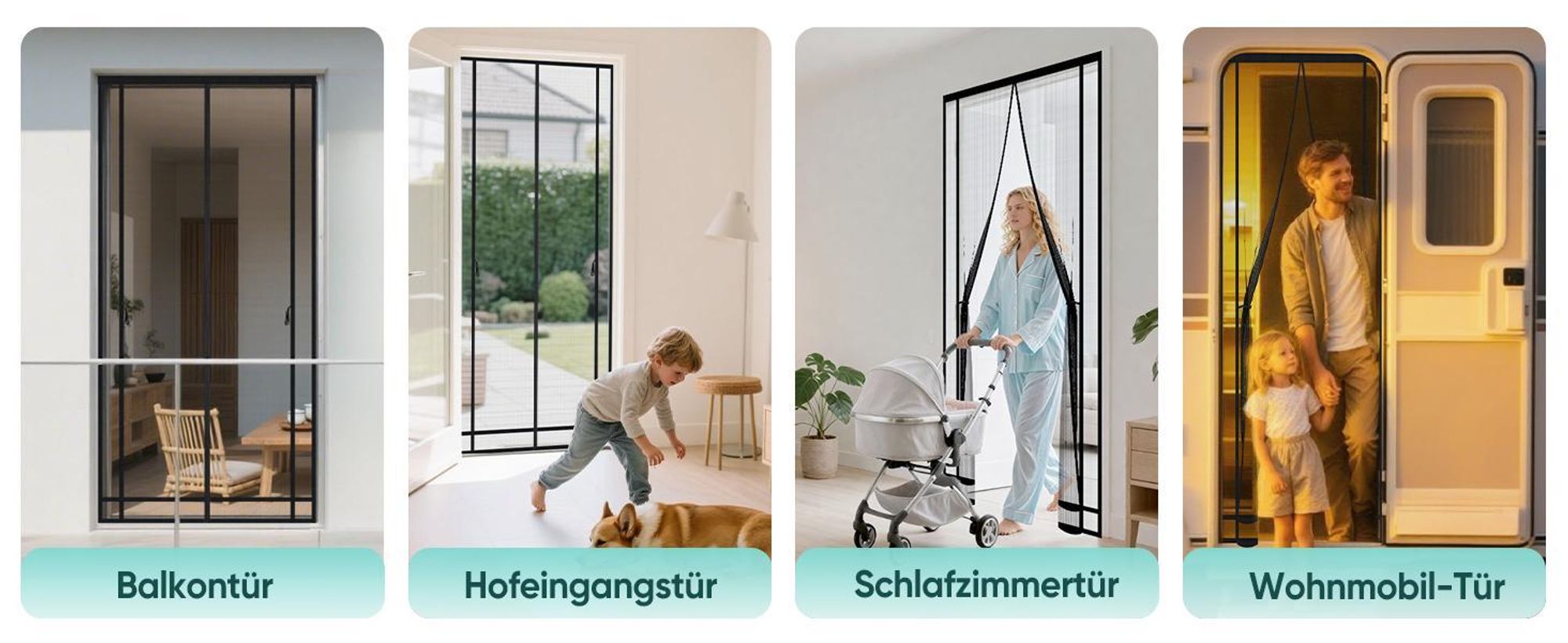 Sekey Insektenschutz Magnetisches Fliegengitter für Balkon ohne Bohren Mückenschutz Tür, Fliegenvorhang mit Magnetverschluss für Balkontür 70x210 cm