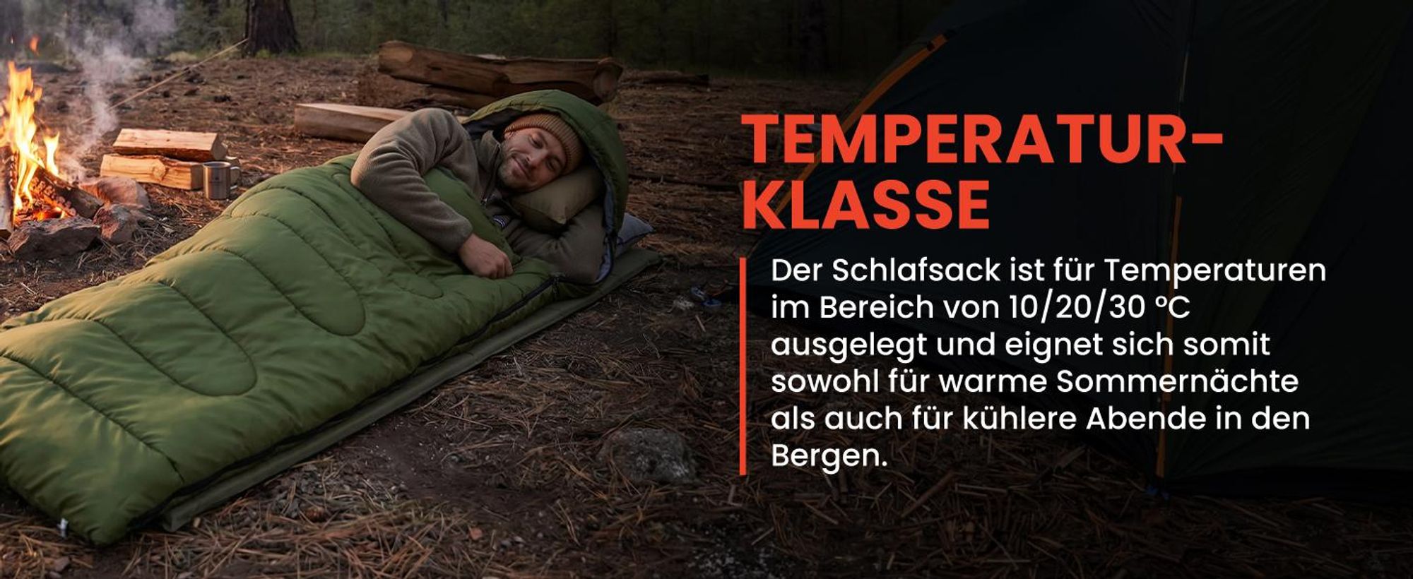 Schlafsack Mumienschalfsack für Outdoor Camping Leicht Mumie mit Kapuze
