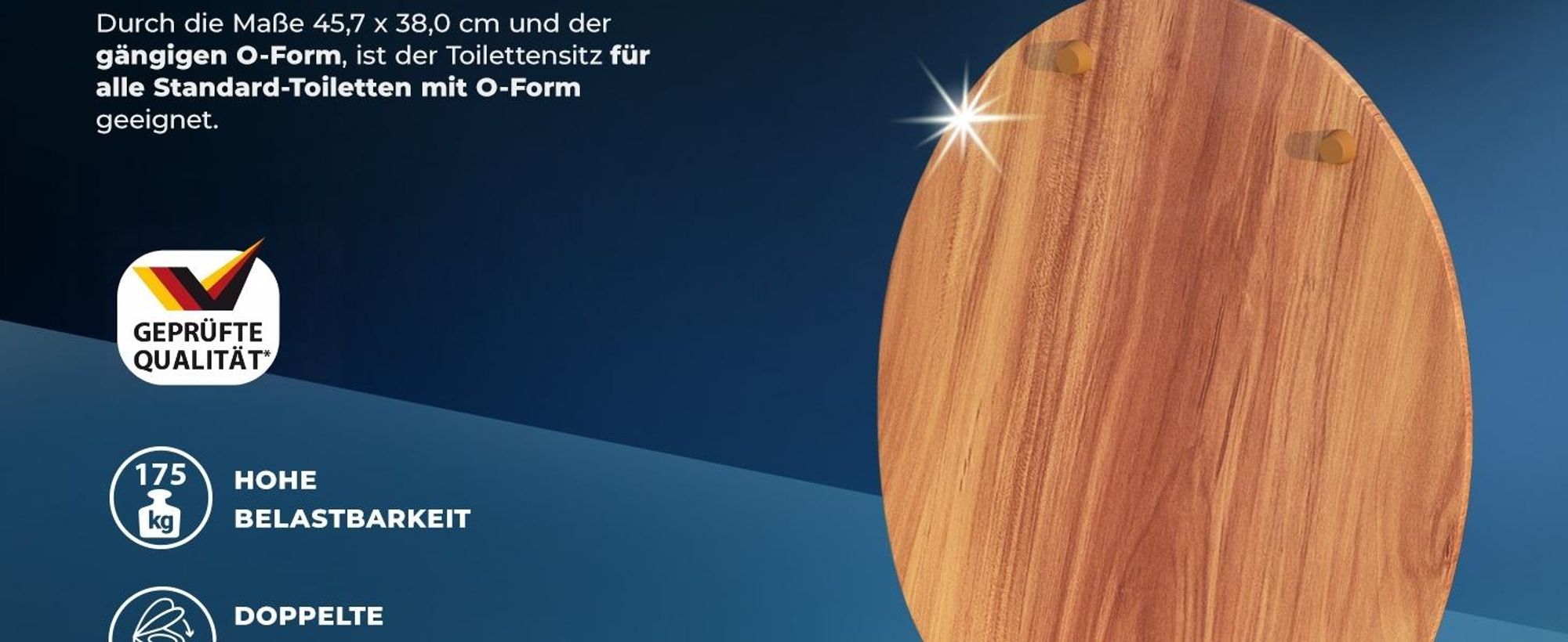 CASARIA Toilettendeckel mit Doppelter Absenkautomatik MDF