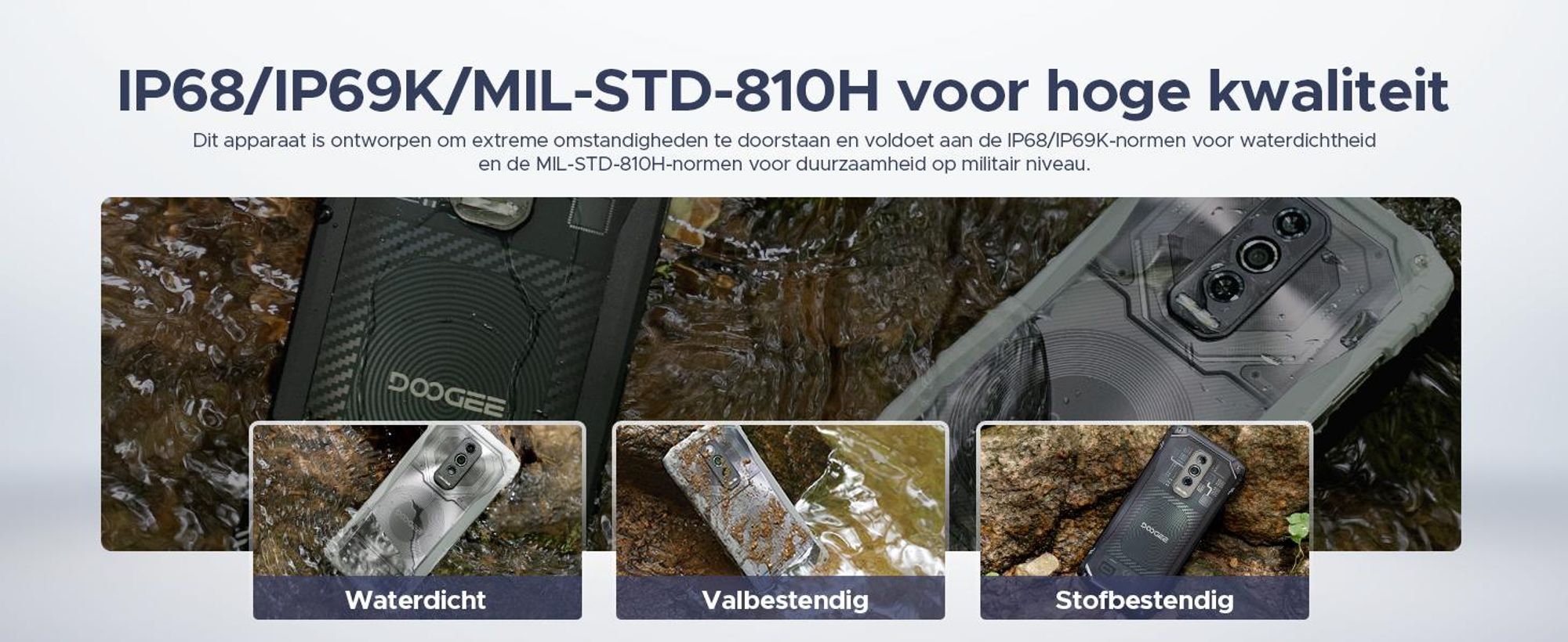 DOOGEE Blade10 Ultra Energy: Robuuste outdoor smartphone, Android 16, IP68/IP69K, 6,56" scherm met 90Hz, 6150mAh batterij, 36+128GB opslag, 64MP camera, NFC, vingerafdruksensor, zonder abonnement