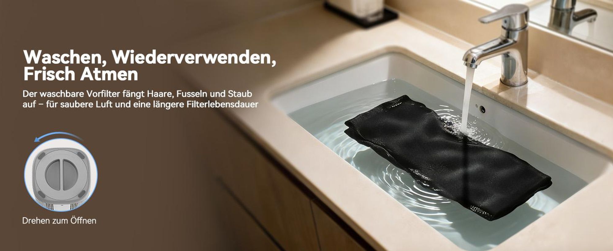 Amicura P3 Luftreiniger für Haustierallergiker, 843m³/h Tierhaarentfernung, 450 CADR - 99% Geruchsneutralisation, H13 Filter, App-Steuerung
