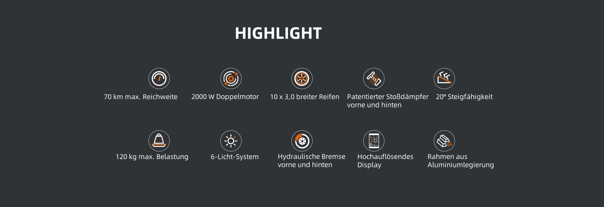 JOYOR S10-S-Z Elektroroller mit Blinkern - 1000 W * 2 Motor 60 V 18 Ah Akku 70 km Reichweite Scheibenbremse - Schwarz