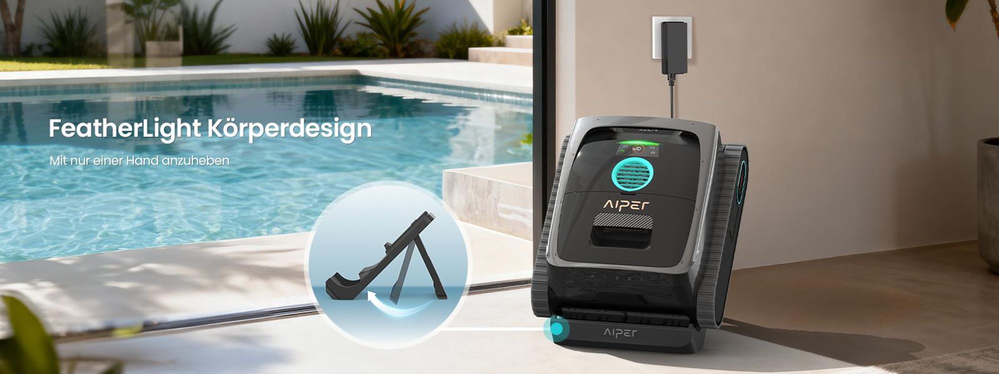 AIPER Scuba V3 (Neu 2026) Kabelloser Poolroboter mit KI, Boden- & Wandreinigung, App-Steuerung