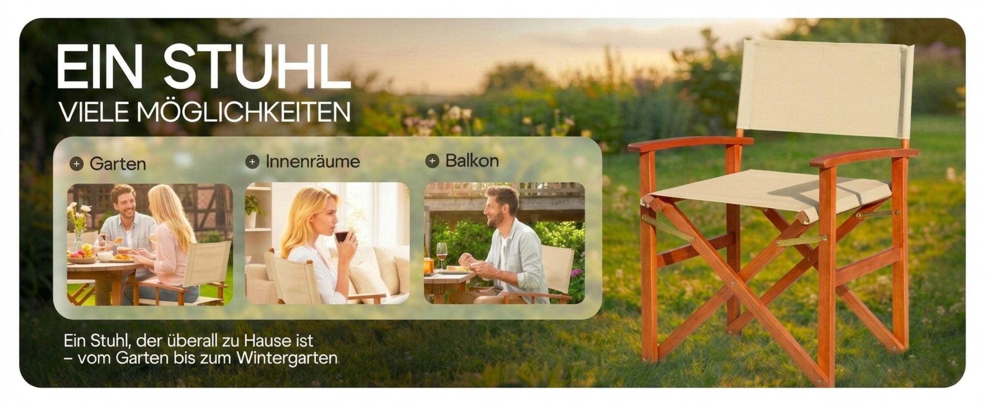CASARIA® Regiestuhl 2er-Set, wetterfest, FSC®-Zertifiziert, rot
