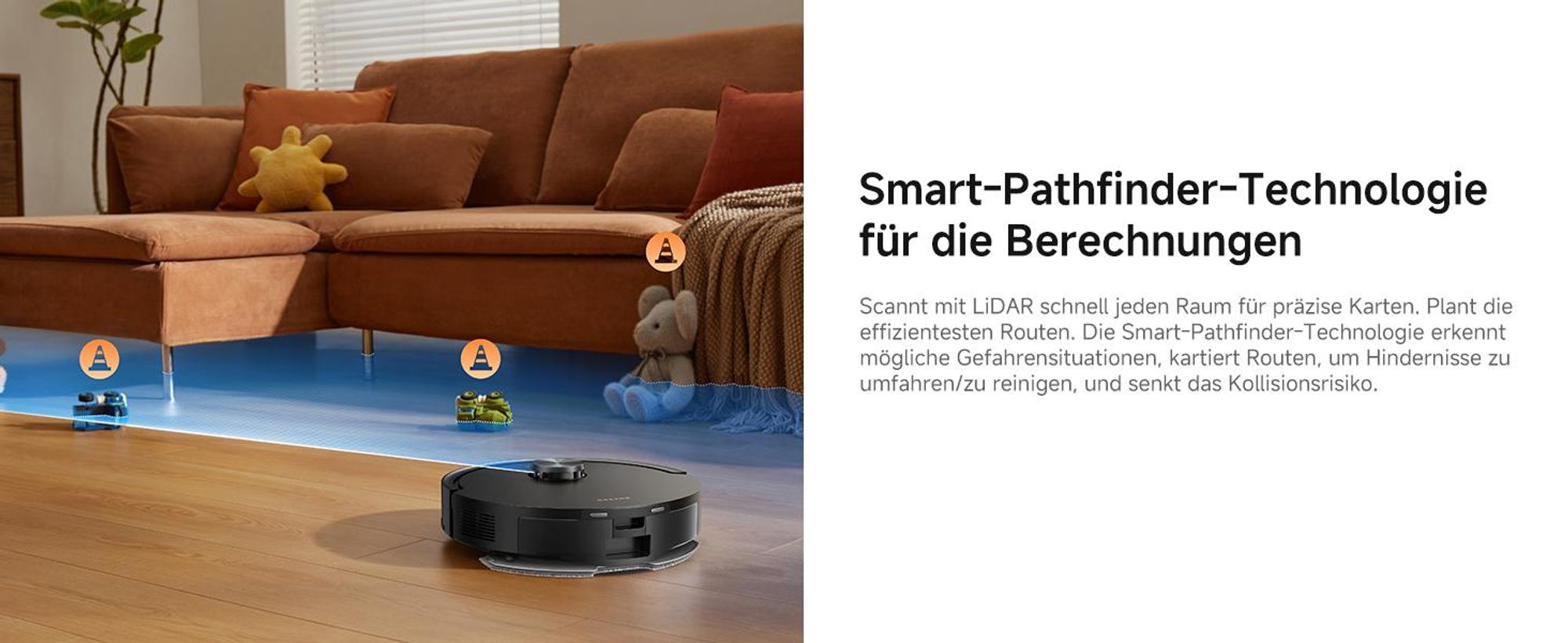 Dreame D20 Air Plus Saug- und Wischroboter mit 20.000Pa Saugkraft,Verwicklungsschutz,selbstentleerendem Dock,Teppich-Tiefenreinigung,Smart-Navigation