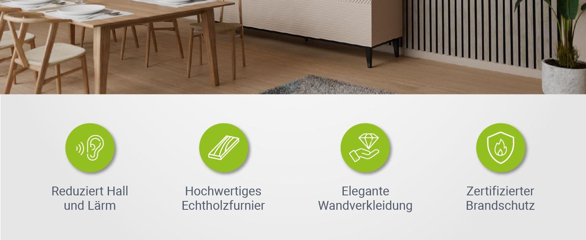 Juskys Wandpaneele Akustik 4er Set 2,88 qm - Verbesserte Akustik durch schallabsorbierende Materialien - Eiche Natur Hell