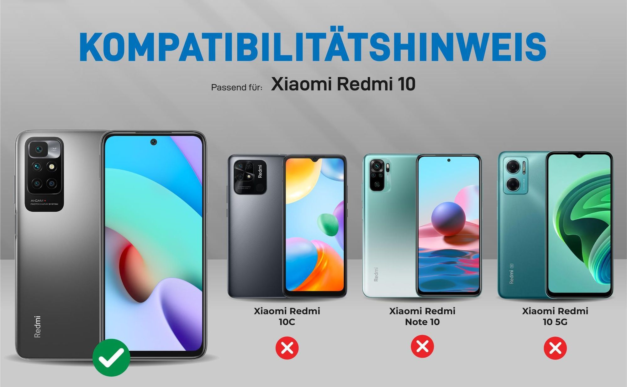 Kompatibilitätshinweise Hülle für Xiaomi Redmi 10