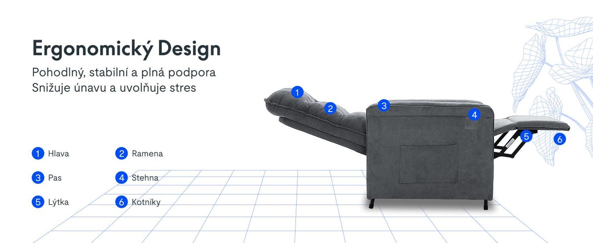 Elektrické polohovací křeslo FLEXISPOT s funkcí naklápění 105°-155°, nastavitelné TV a polohovací křeslo do obývacího pokoje, opěrka zad a nohou (světle šedá)