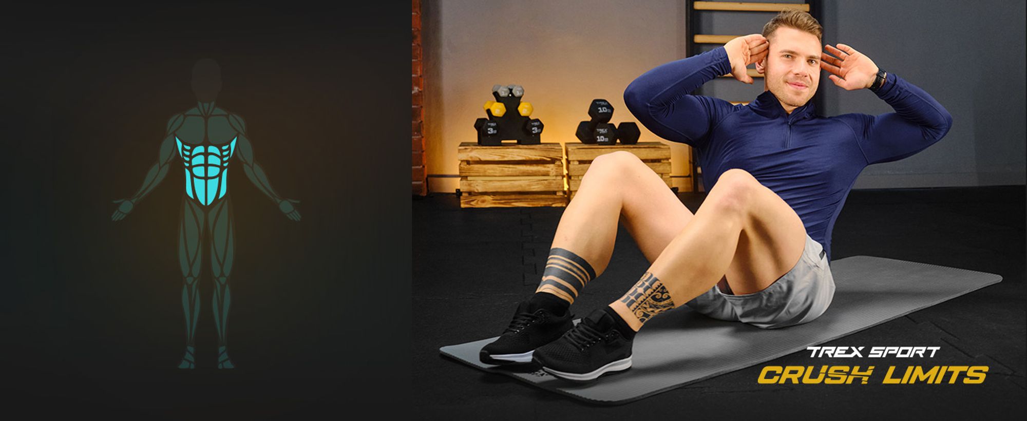 TREX SPORT Gymnastikmatte Fitnessmatte TX-018NGM | Yogamatte Pilates 180×60×1cm | Trainingsmatte rutschfest, wasserdicht, Tragegurt | Sportmatte grau