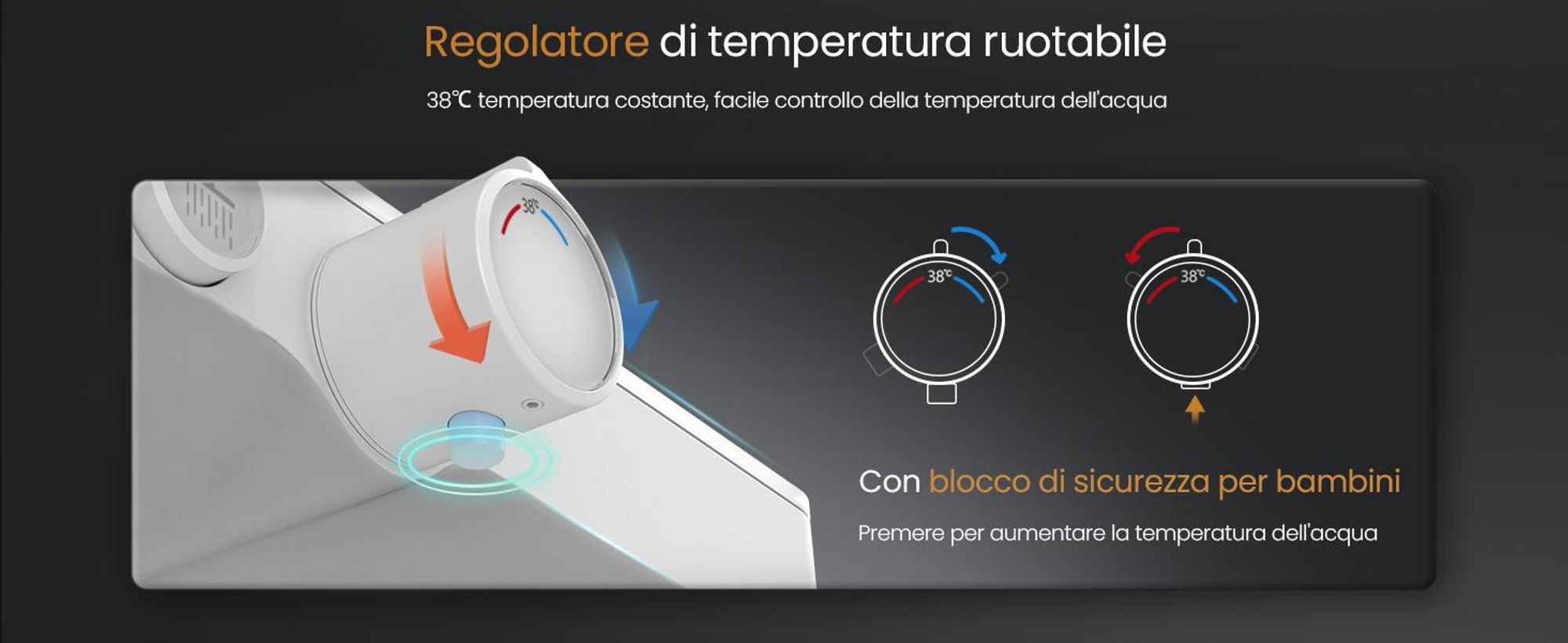 Sistema doccia EMKE con termostatico mensola in vetro doccetta 3 modalità di getto doccia a pioggia, rubinetteria per bagno e doccia, doccia a pioggia, KTW, bianco - F09