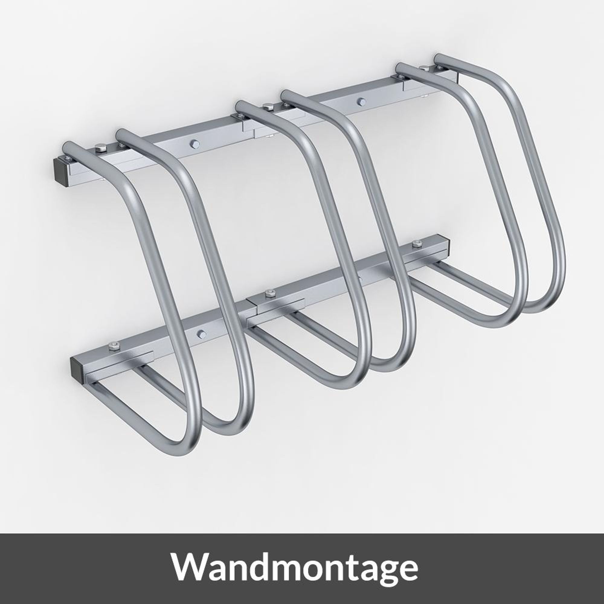 MONZANA® Fahrradständer für 3 Fahrräder 37cm Radabstand 30-65mm Reifenbreite rostfreier Stahl selbstsichernde Schrauben Boden oder Wandmontage Mehrfachständer Fahrradhalter Aufstellständer Radständer