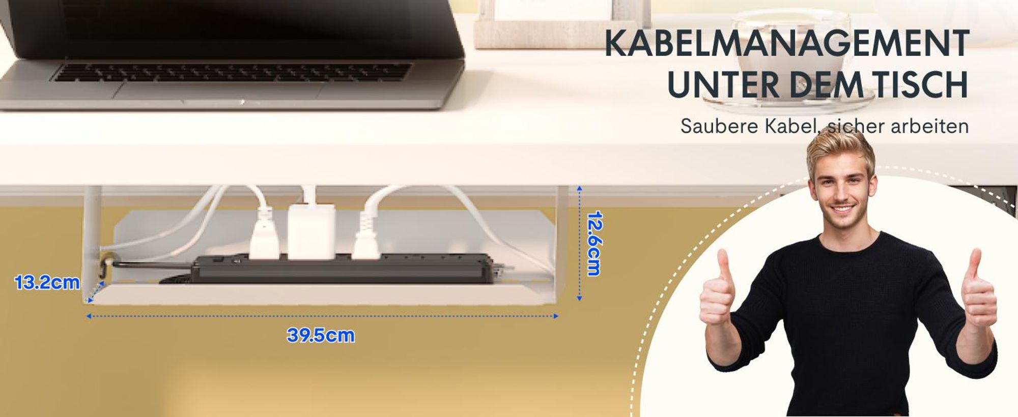 FLEXISPOT EN1 Höhenverstellbarer Schreibtisch 100x60cm elektrisch mit einteiliger Tischplatte, Kabelmanagement und Haken, 4 Memory-Funktion (Weiß)