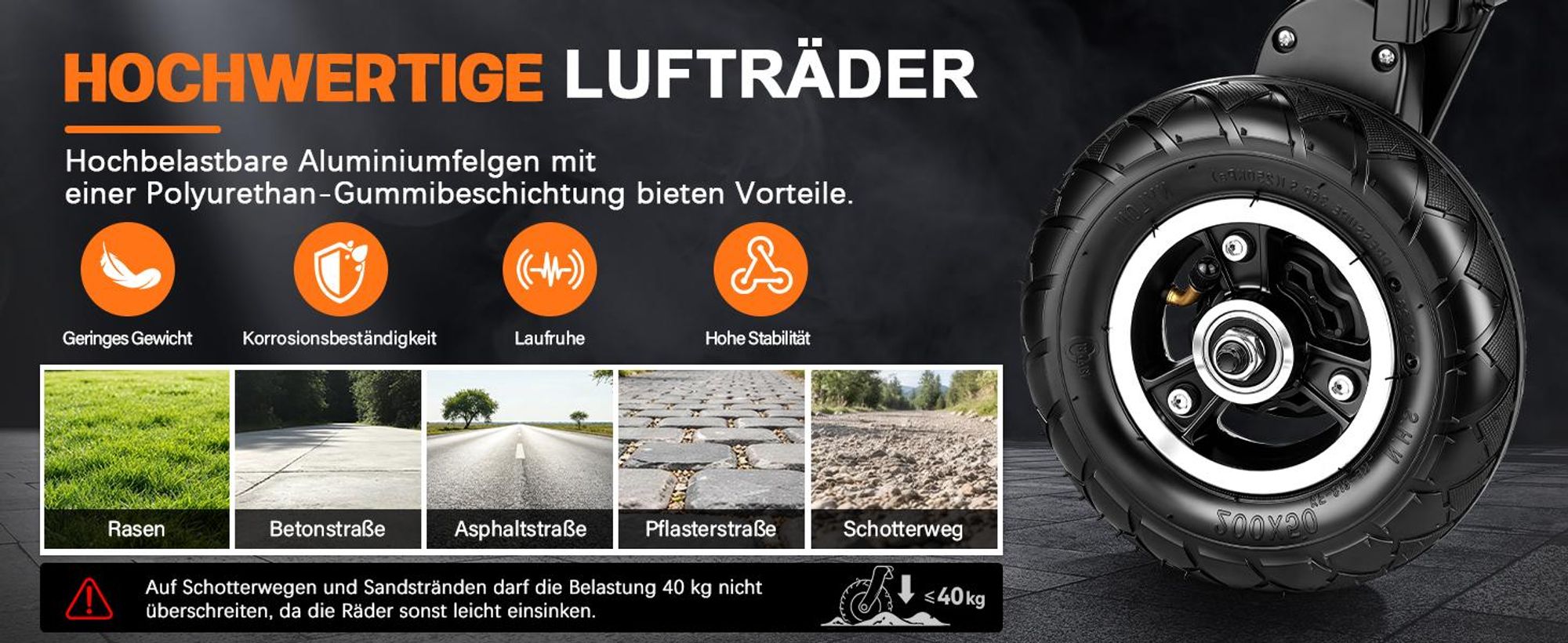 Elektrokarre mit Luftrad Faltbar Handwagen mit 2×2,0AH für Makita Akku, 240L/120KG/116×58×55cm/Griff 68-100cm Campingwagen Gartenwagen Strandwagen