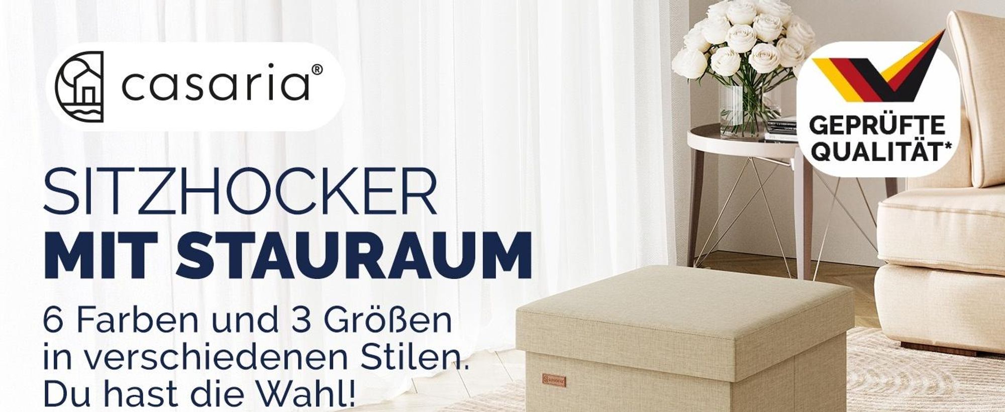 CASARIA® Sitzbank mit Stauraum Faltbar Weiß 115x40x40cm Gepolstert Deckel Kunstleder Schlafzimmer Wohnzimmer Flur Sitztruhe Truhenbank Polsterbank