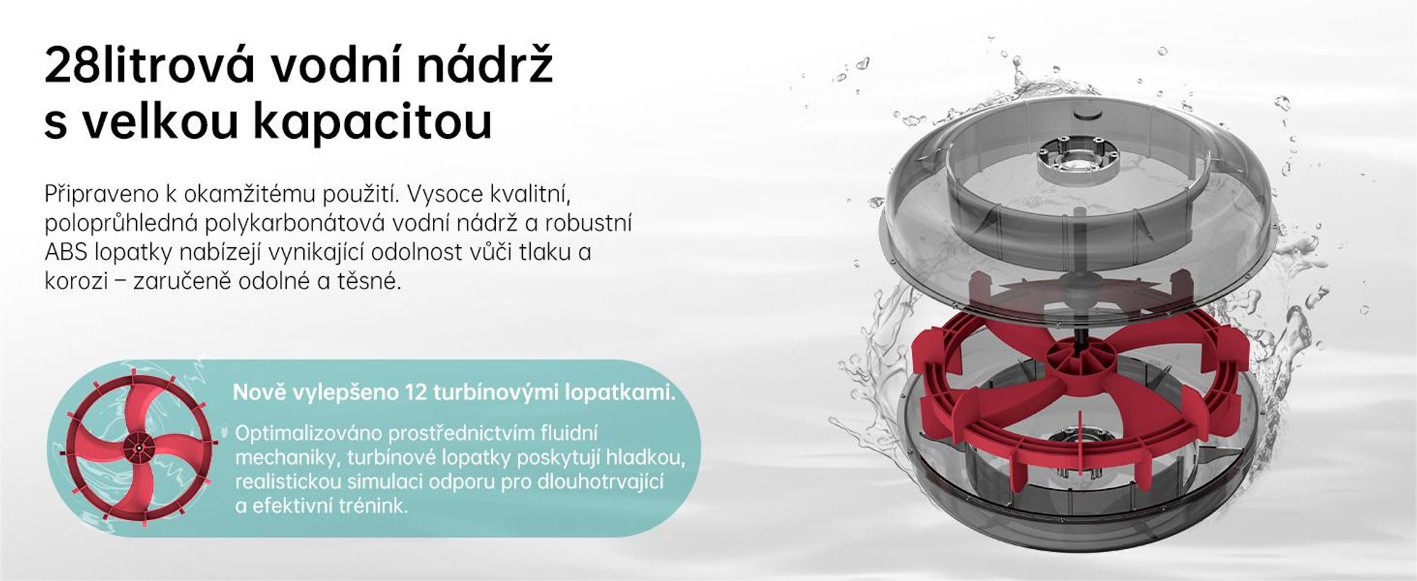 JASPORT R3 skládací veslovací trenažér z ho dubového dřeva s vodním odporem, Bluetooth, LCD, Kinomap, 28 l, do 150 kg – Cherry