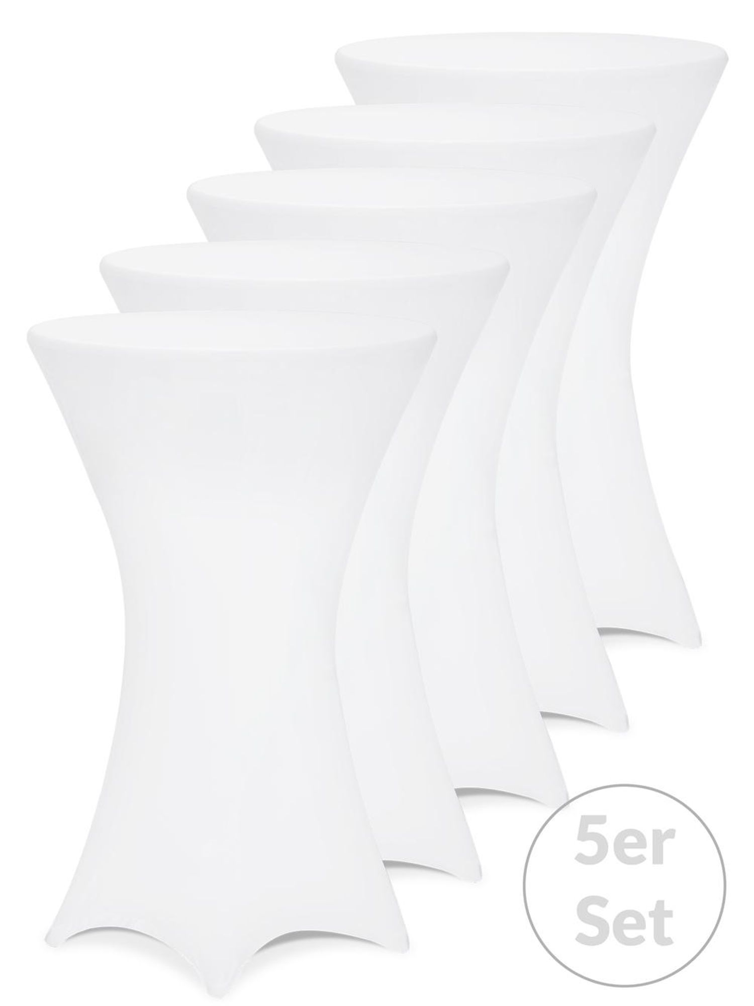 DETEX 5x Stehtischhussen 80-85cm Schwarz
