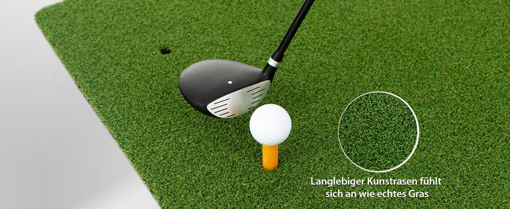 COSTWAY Golf Übungsmatte inkl. 2 Gummi-Tees und 2 Ausrichtungsstäbe, Golfmatte mit 6 Abschlagpositionen, für Indoor und Outdoor 152 x 117 cm, 25 mm