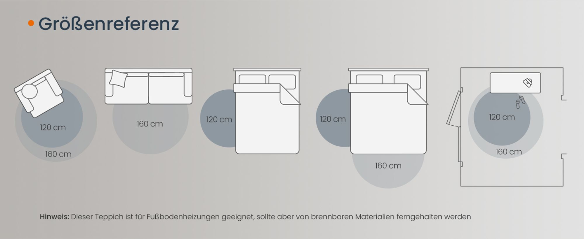 SONGMICS HOME Teppich rund, 160 cm d, Wohnzimmerteppich, rutschfester Teppich, flauschig, Dekoration, für Wohnzimmer, Schlafzimmer, maschinenwaschbar