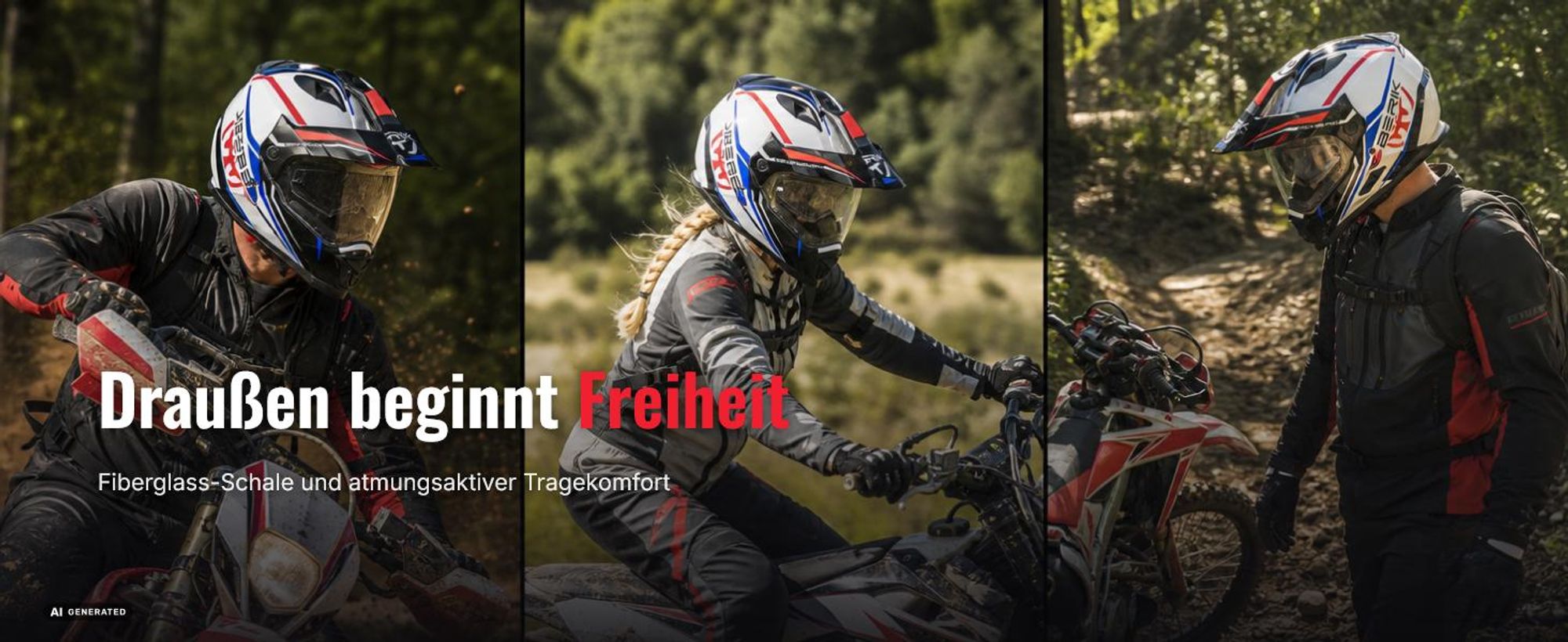 Berik MX313 Volstom Adventure Pro Enduro Helm, grau/blau, M