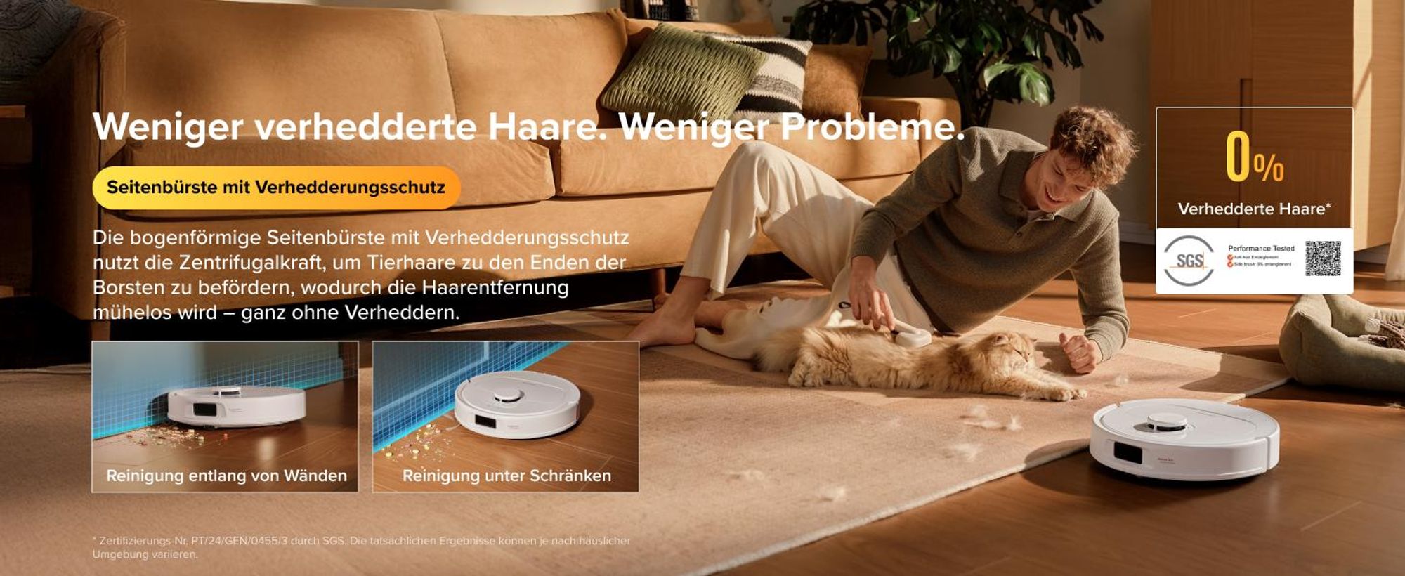 Roborock Qrevo S Pro Staubsauger Roboter mit Wischfunktion, 18.500Pa(Upgrade von QV 35A), Anti-Tangle System, 75 °C Heißwasser-Moppwäsche, Weiß