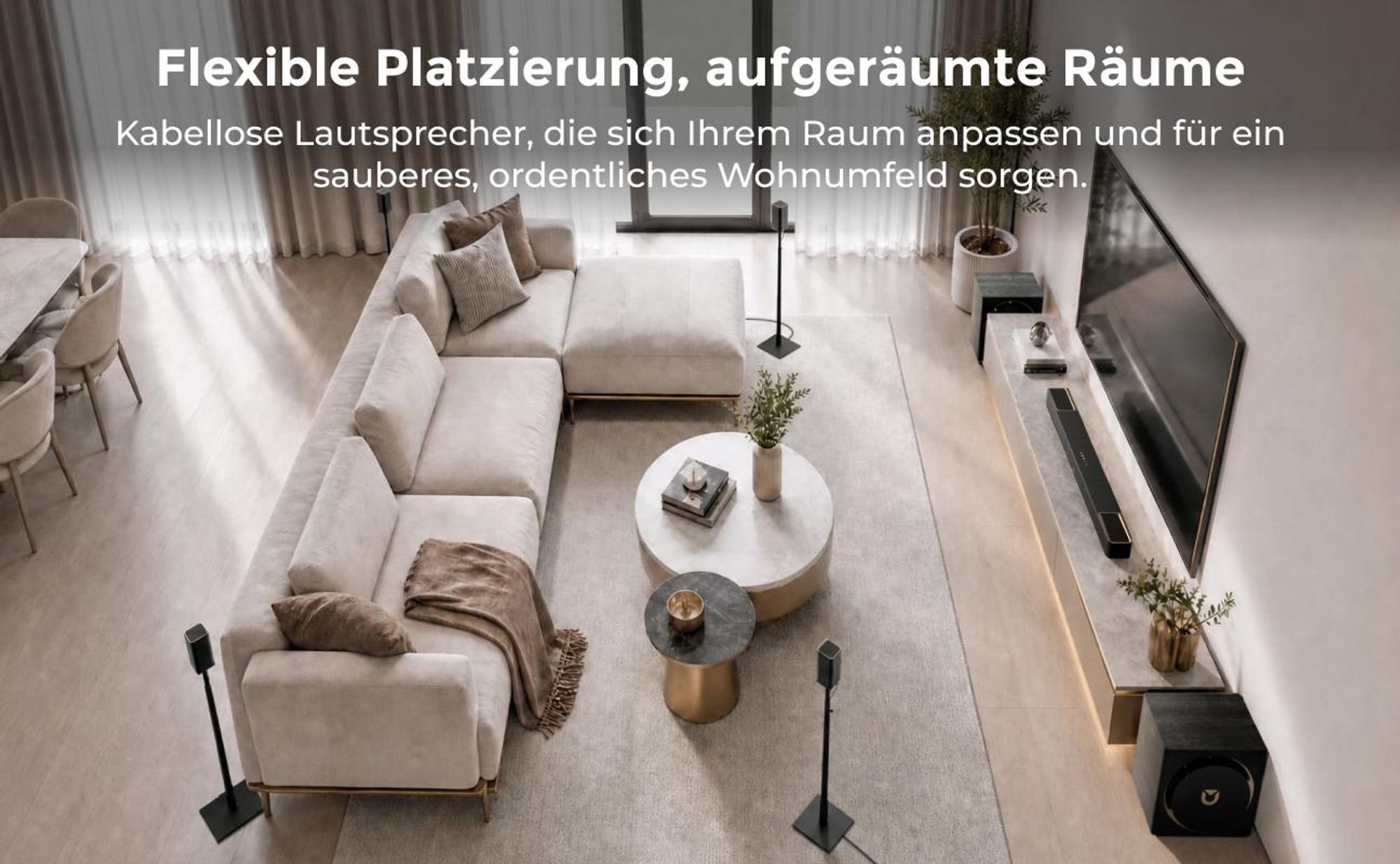 ULTIMEA Skywave X100 Dual 9.2.6 Soundbar mit Dolby Atmos & DTS:X, THX-Tuned, 2x10" Subwoofer, 2000W, 8K Pass-Through, Kabellos