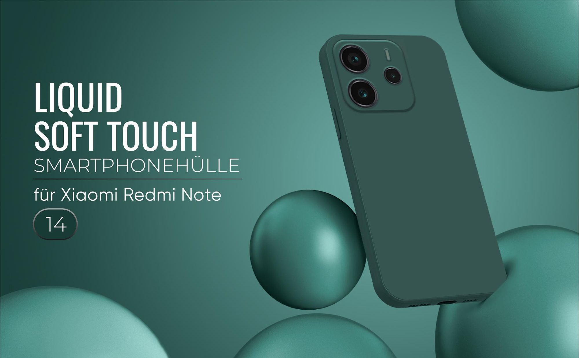 Liquid Soft Touch Smartphone Hülle in Grün für Xiaomi Redmi Note 14