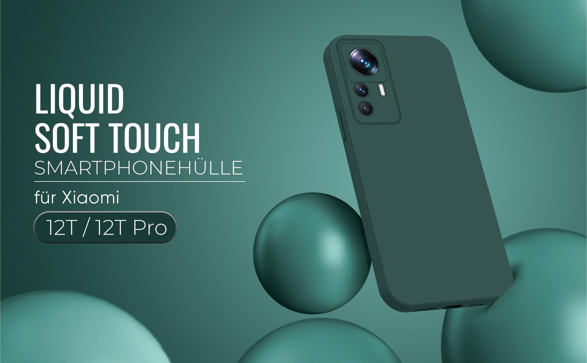 Liquid Soft Touch Smartphone Hülle in Grün für Xiaomi 12T / 12T Pro