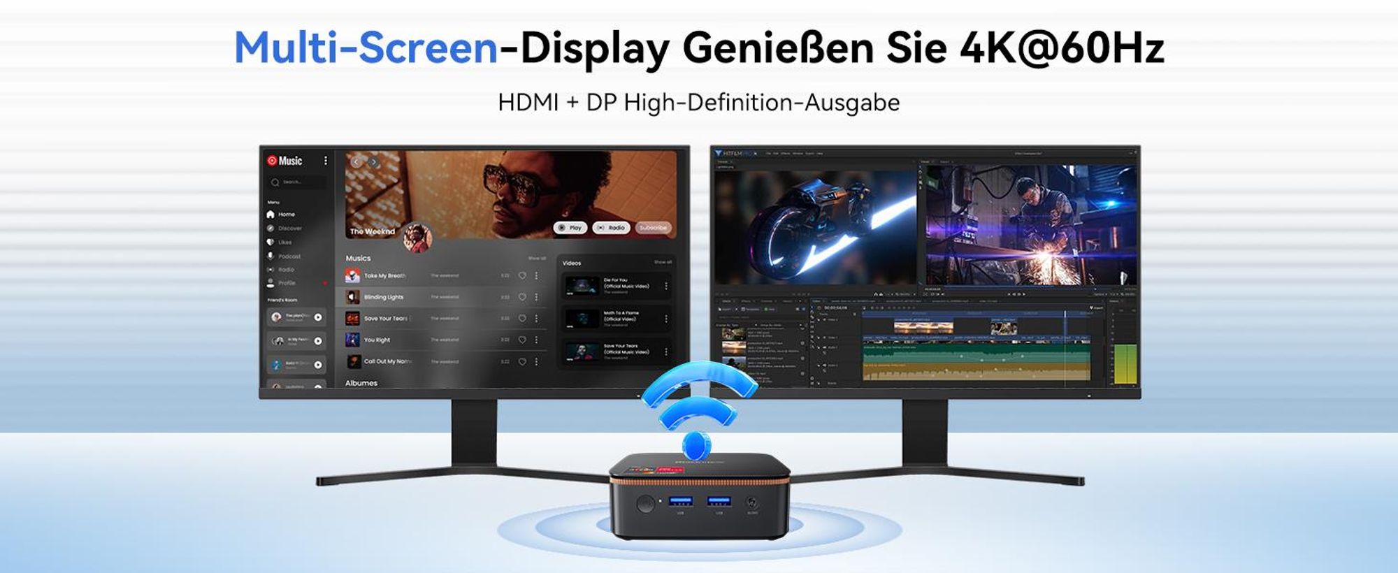 Blackview MP20 Ryzen 3  3300U Desktop-PC, Win 11Pro 3,6 GHz, 16GB RAM 512GB SSD M.2 Mini Computer, 4K Dual Display, WiFi 6, für Zuhause Büro