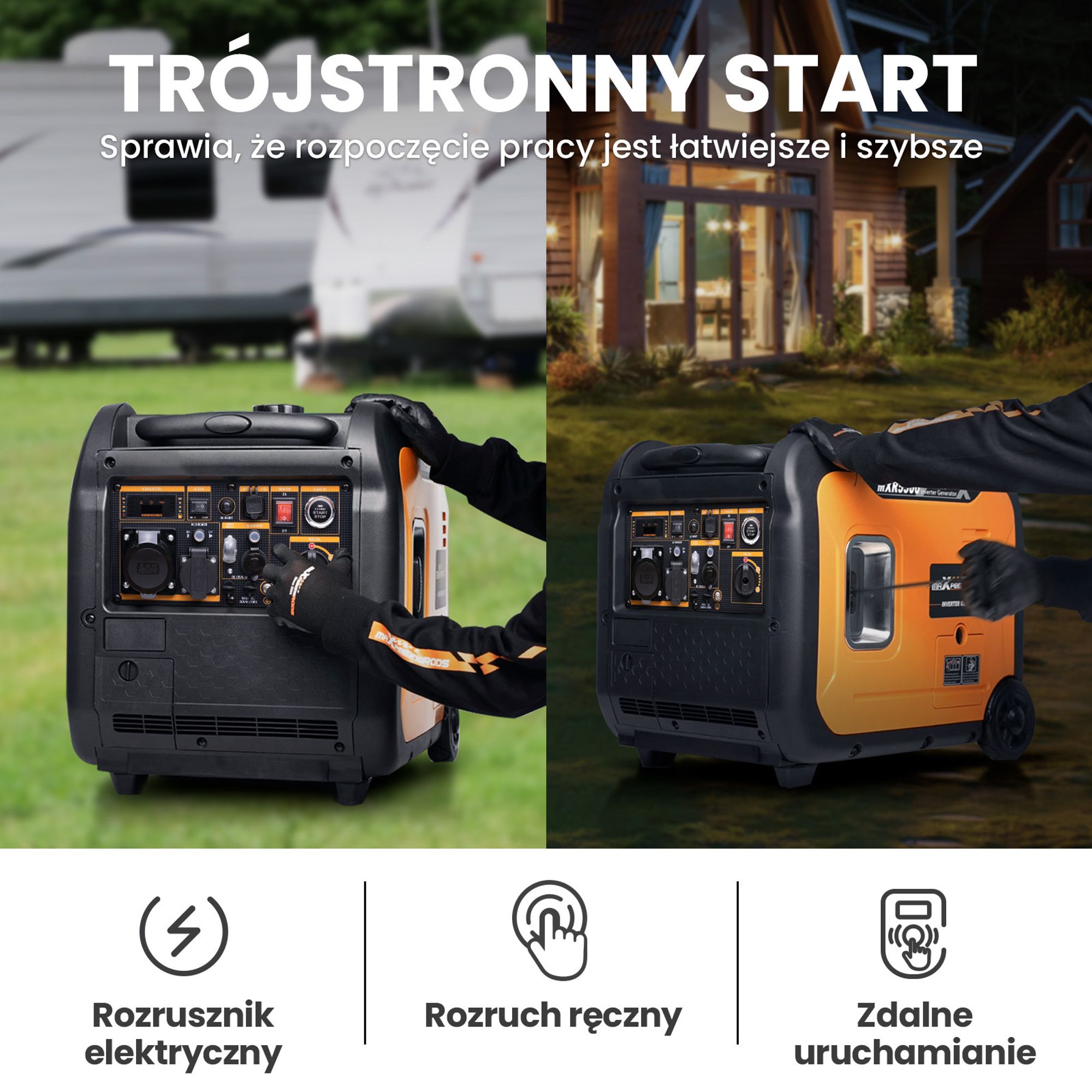 Generator MaXpeedingrods 5KW Generator inwerterowy Cichy generator awaryjny E-start 52KG