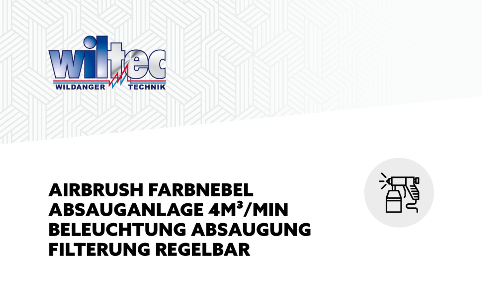 Wiltec Airbrush Absauganlage 4 m³/min, zur Absaugung von Farbe Farbnebel Sprühnebel Filter, mit LED Beleuchtung, Drehregler, regulierbar, Lackierkabine für Airbrush-Arbeiten