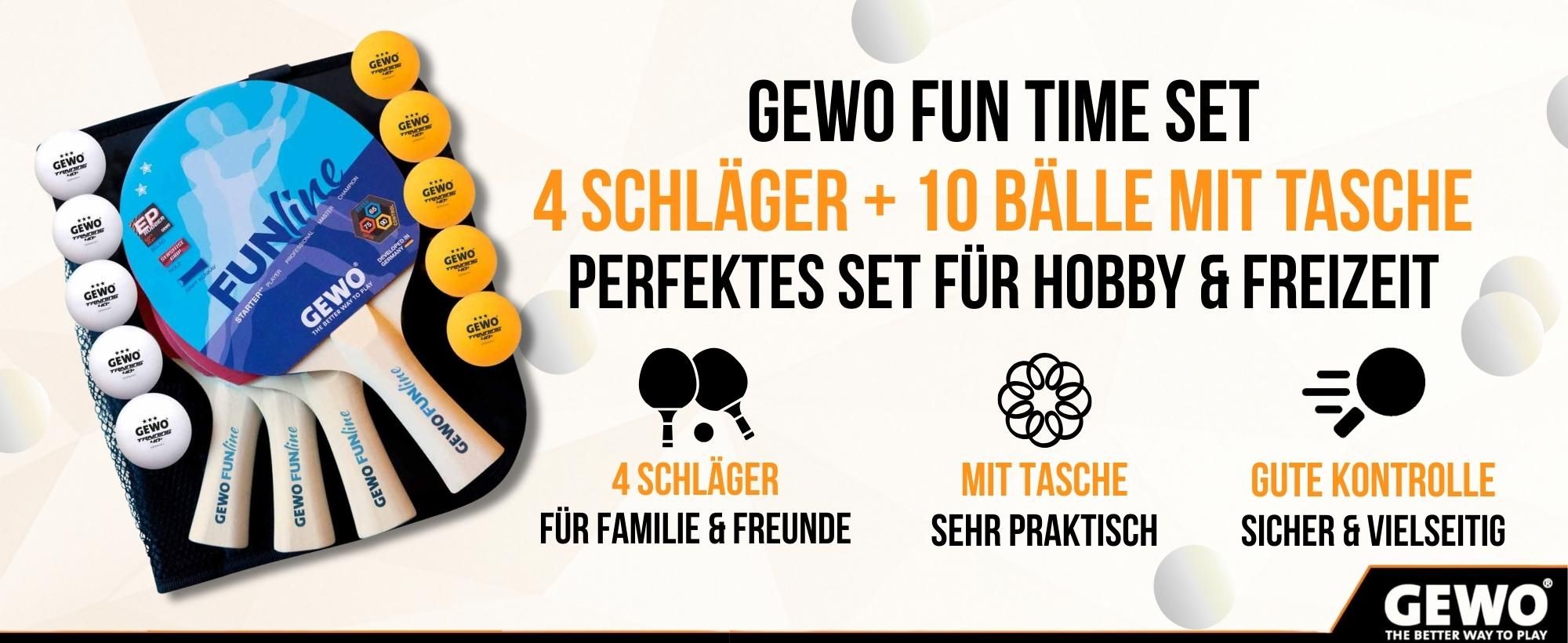 GEWO Tischtennisschläger Set, Tischtennis Set, Tischtennisschläger, Tischtennisbälle