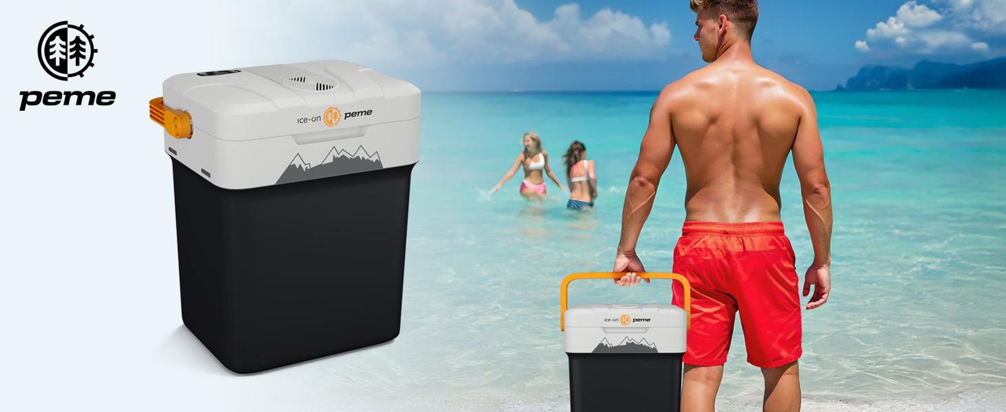 PEME Essential 26L Elektryczna lodówka samochodowa – z zasilaniem z gniazdka samochodowego i domowego. Torba termoelektryczna. Mini lodówka samochodowa. Torba termiczna. Do użytku na świeżym powietrzu. Niezwykle cicha