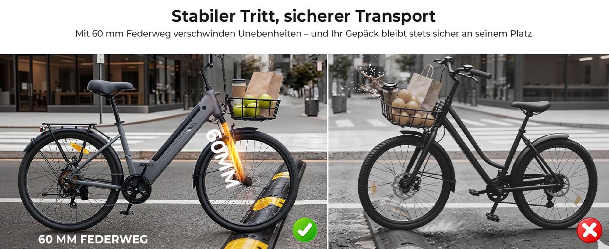 Touroll J2 ST E-Bike 26 Zoll, 250W Motor, 45Nm Drehmoment, 100km Reichweite, Tiefeinsteiger, Shimano 7-Gang, LED Display