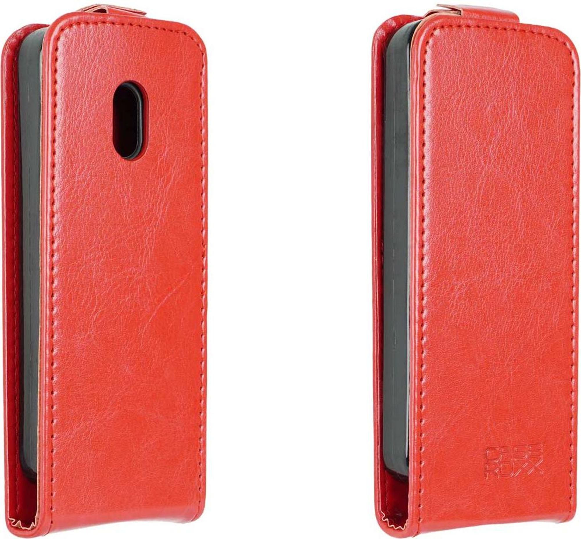 caseroxx Schutz Tasche Hülle Flip Cover kompatibel mit Nokia 235 4G (2024) / 215 4G (2024) / 220 4G (2024), Smartphone Tasche Flip Cover in rot Bild 1