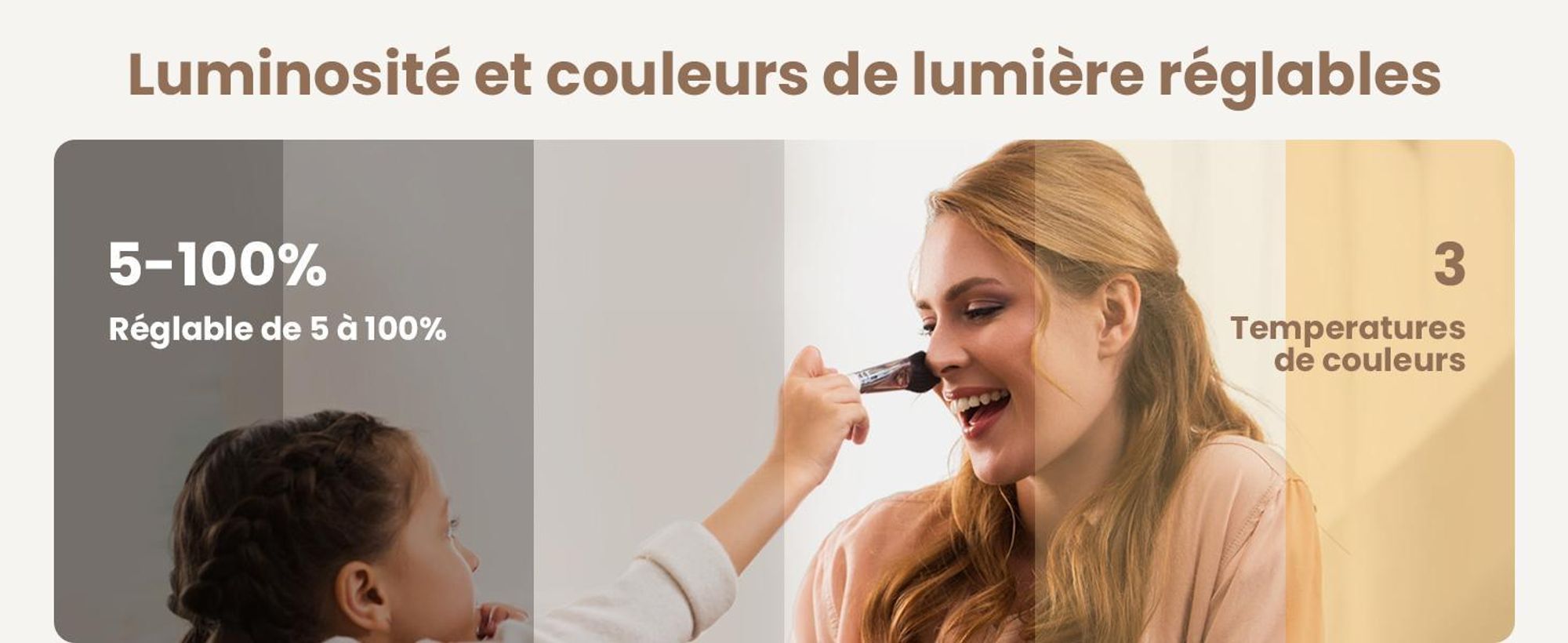 EMKE Miroir de salle de bain avec éclairage 75 x 55 cm Miroir de salle de bain à intensité variable avec 3 couleurs de lumière, miroir de salle de bain asymétrique avec antibuée, interrupteur tactile
