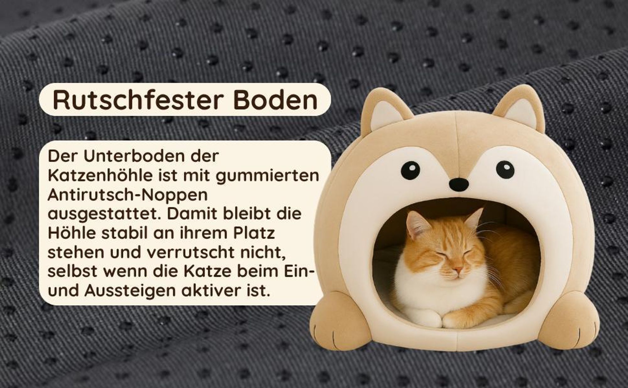 TATZIO Katzenhöhle rutschfester Boden