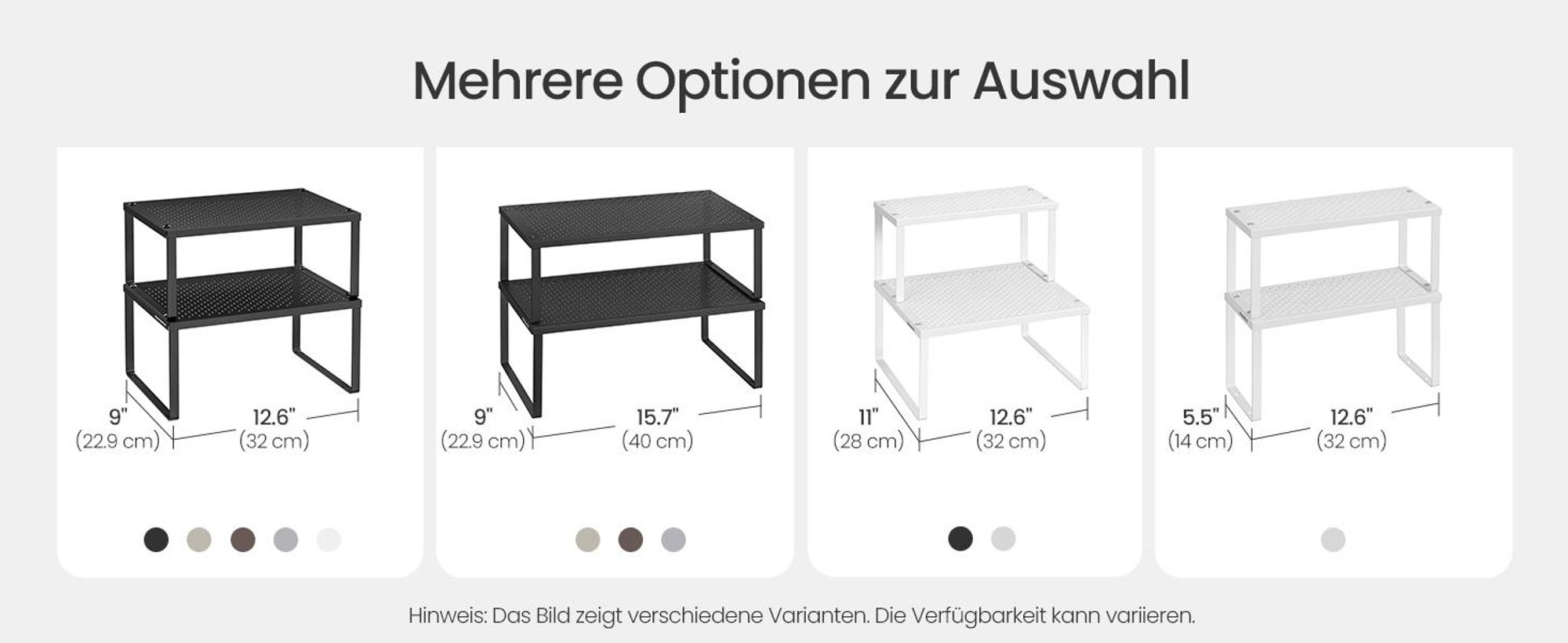 Gewürzregal, 2er Set, Küchenregal, Küchen-Organizer, Küche, Gewürzhalter, erweiterbar, stapelbar, kleines Regal, Metall