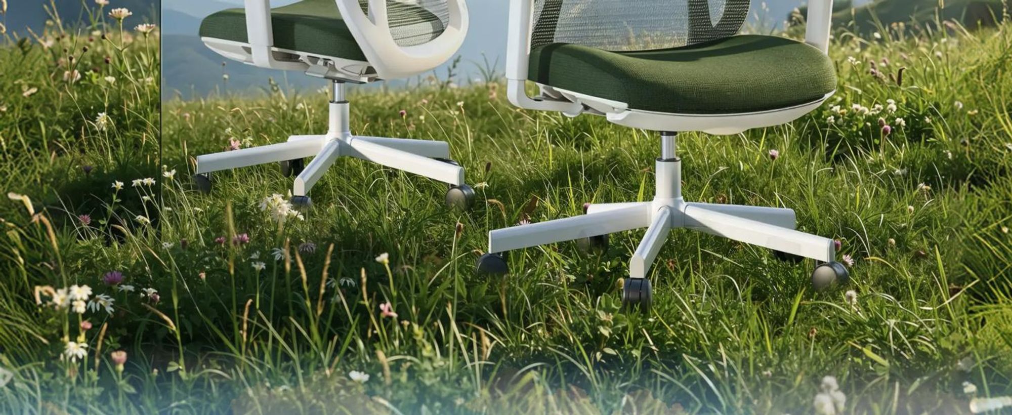 FLEXISPOT Balanso Ergonomischer Bürostuhl mit Dynamic Balance Mechanik und Fußstütze, 3D Armlehnen, adaptiver Lendenstütze, Farbverlauf Grün