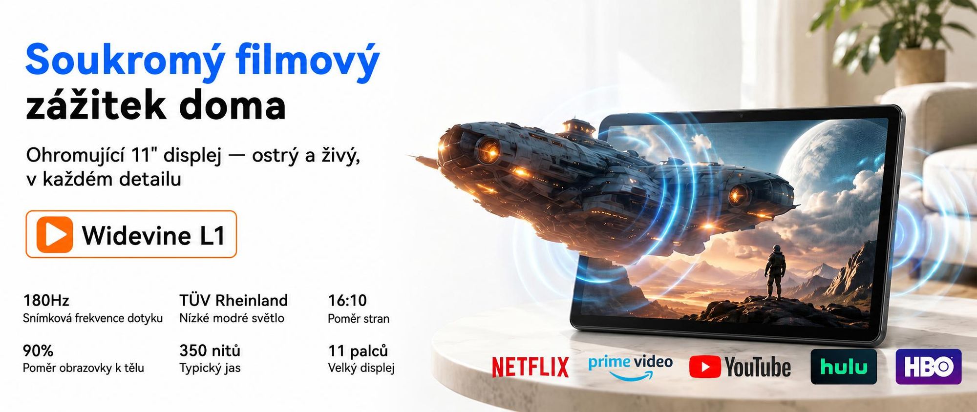 TABWEE T70, 11palcový tablet, 32 (8+24) GB RAM + 256 GB úložiště, Android 16, baterie 8000 mAh, Bluetooth 5.0, rozpoznávání obličeje, podpora Widevine L1, Rheinland. Součástí balení je klávesnice, myš a stylus