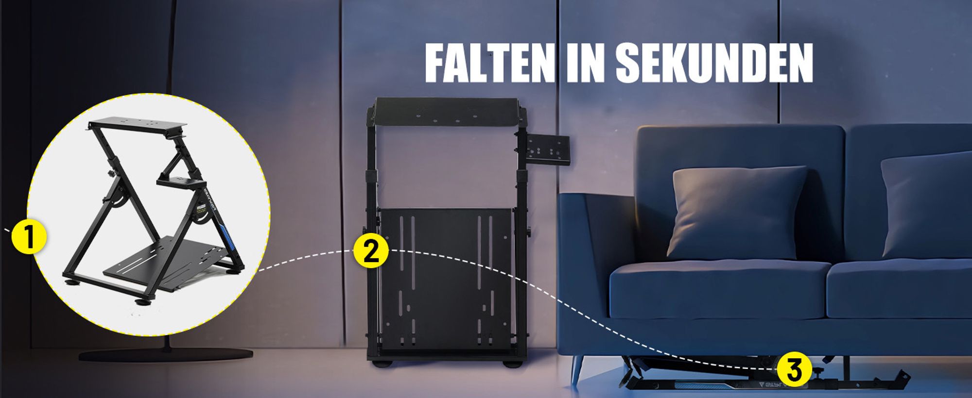 GTPLAYER Lenkradständer für Logitech Lenkrad Gaming Wheel Stand Racing Lenkradständer mit V1 V2 Schalthebelhalterung Neigungsverstellbares Gestell PS4