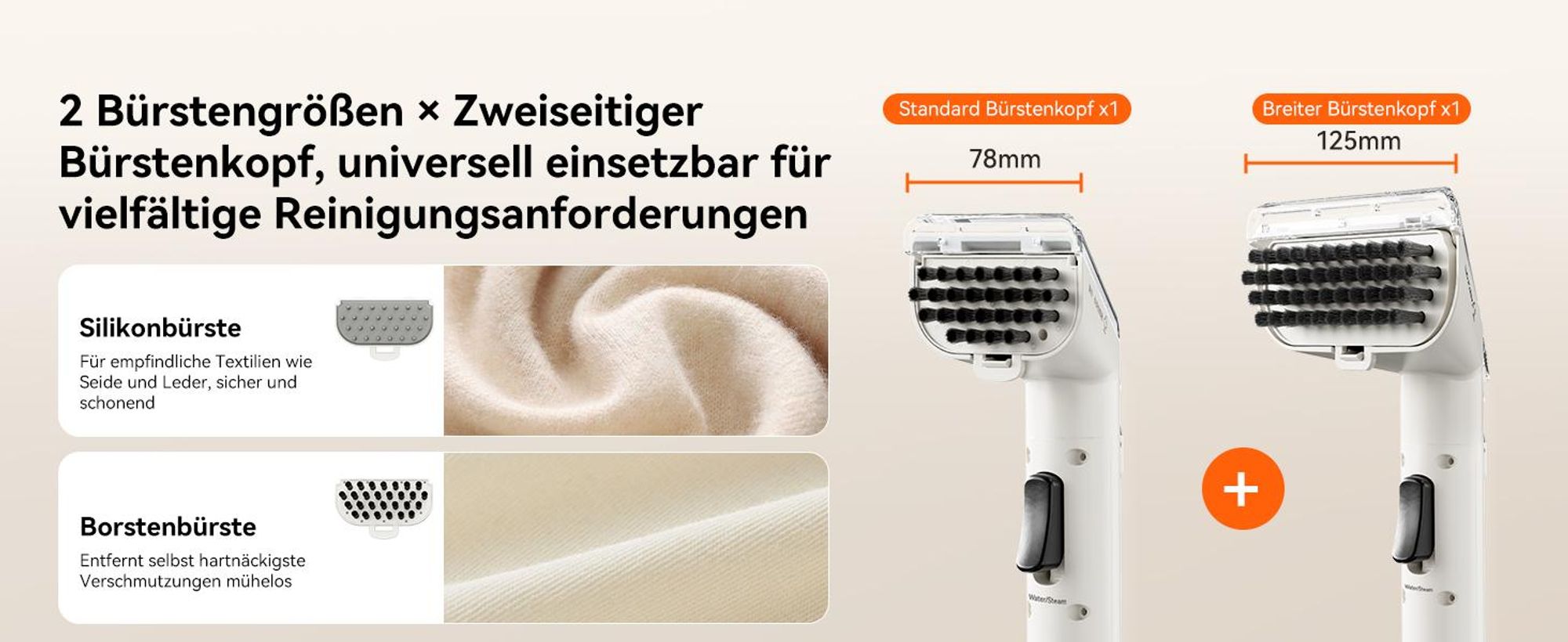 Uwant Y100 Steam Polsterreiniger Gerät, 3-in-1 Dampfreiniger für Sofa, Teppich und Auto mit 18KPA, 1750W Heißdampf, 65°C Heißwasser,Kaltwasser