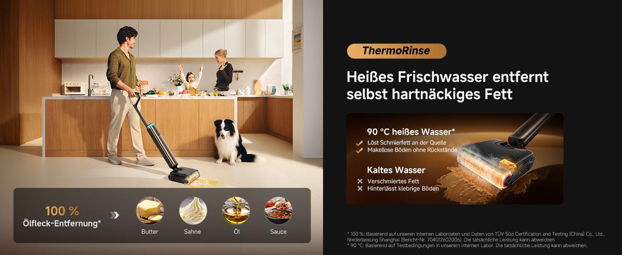 Dreame T16 Pro Steam Nass-und Trockensauger,30kPa Saugleistung Akku-Staubsauger,9,85cm ultraschlank,200℃ Dampf,90℃ Heißwasser,Selbstreinigend,LED,Gold