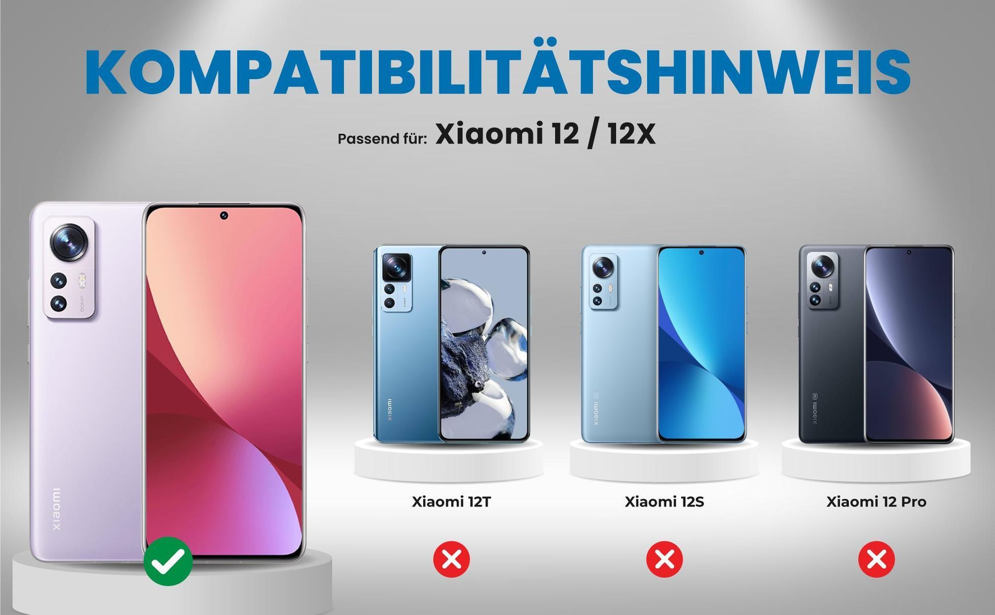 Kompatibilitätshinweise Hülle für Xiaomi 12 / 12X