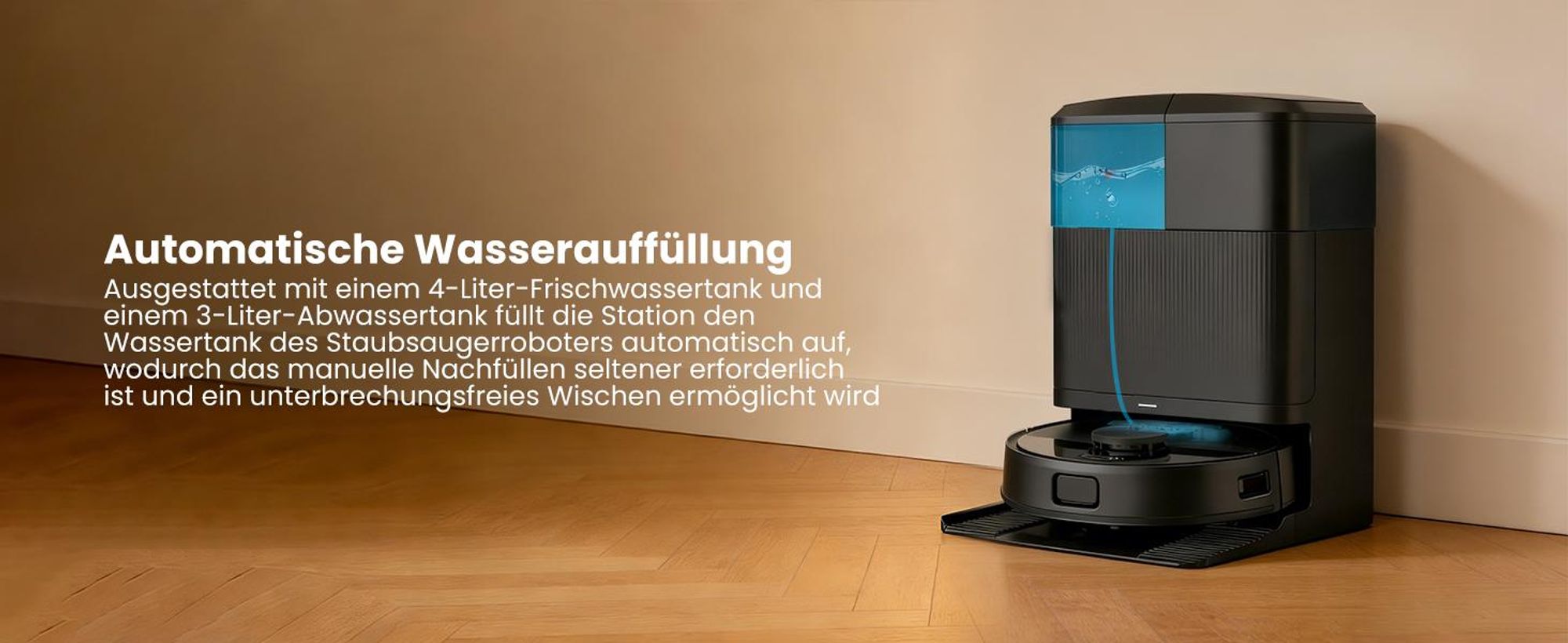 AIRROBO M2 Staubsauger Roboter, 10000Pa Saugroboter, Anti-Tangle-Bürsten, Wischroboter mit Lifting-Mopp