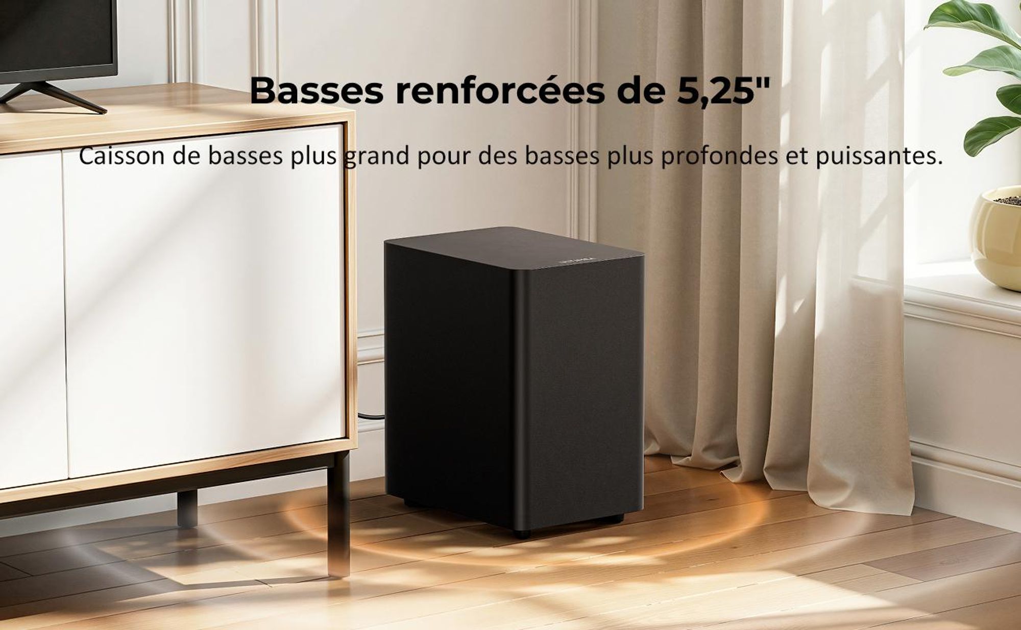 Barre de son ULTIMEA 7.1 canaux avec caisson de basses pour téléviseur, système audio surround pour home cinéma, 4 enceintes surround, HDMI ARC,via application, Aura S4T
